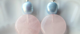 Серьги с розовым кварцем
